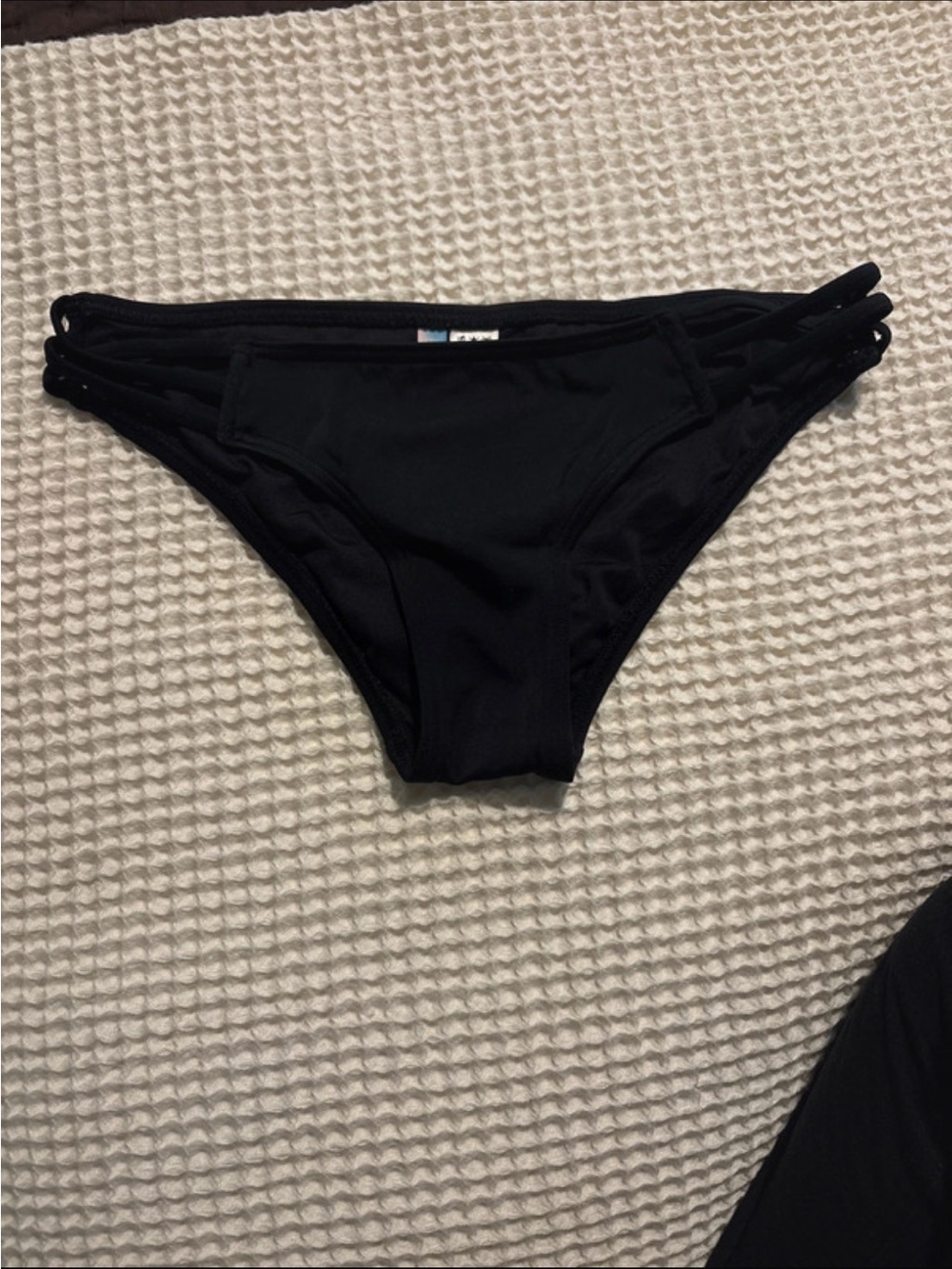 Black Strappy Side Bikini Bottom
